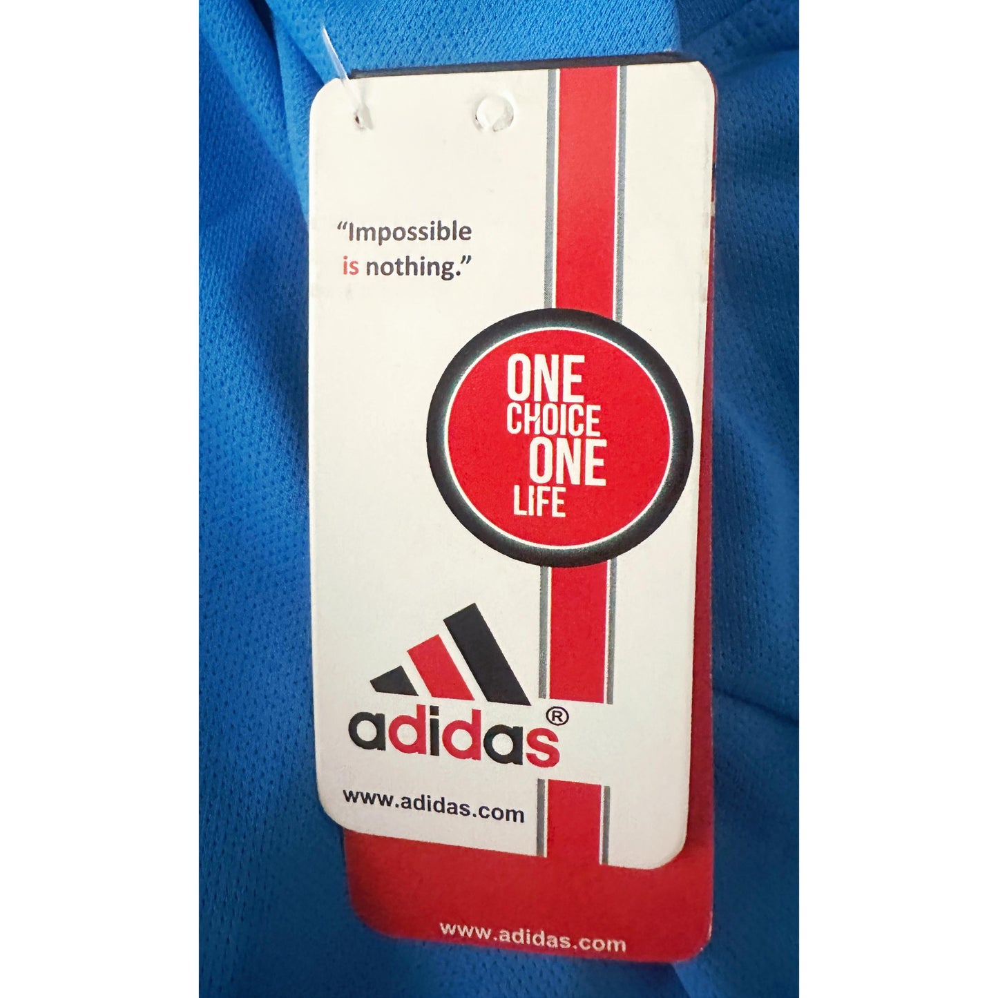 Adidas Signature Blue Elite Performance Tee with Dual Black Shoulder Stripes | Premium Activewear Edition