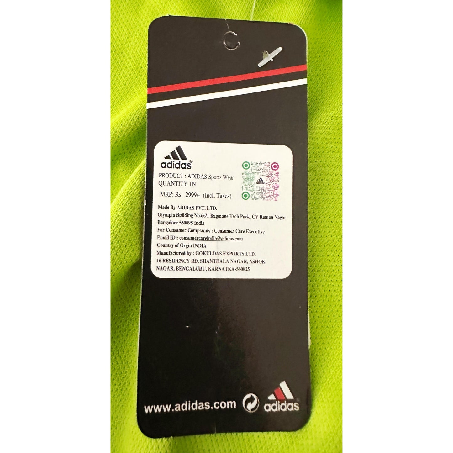 Adidas Signature Lime Green Elite Performance Tee with Dual Black Shoulder Stripes | Premium Activewear Edition