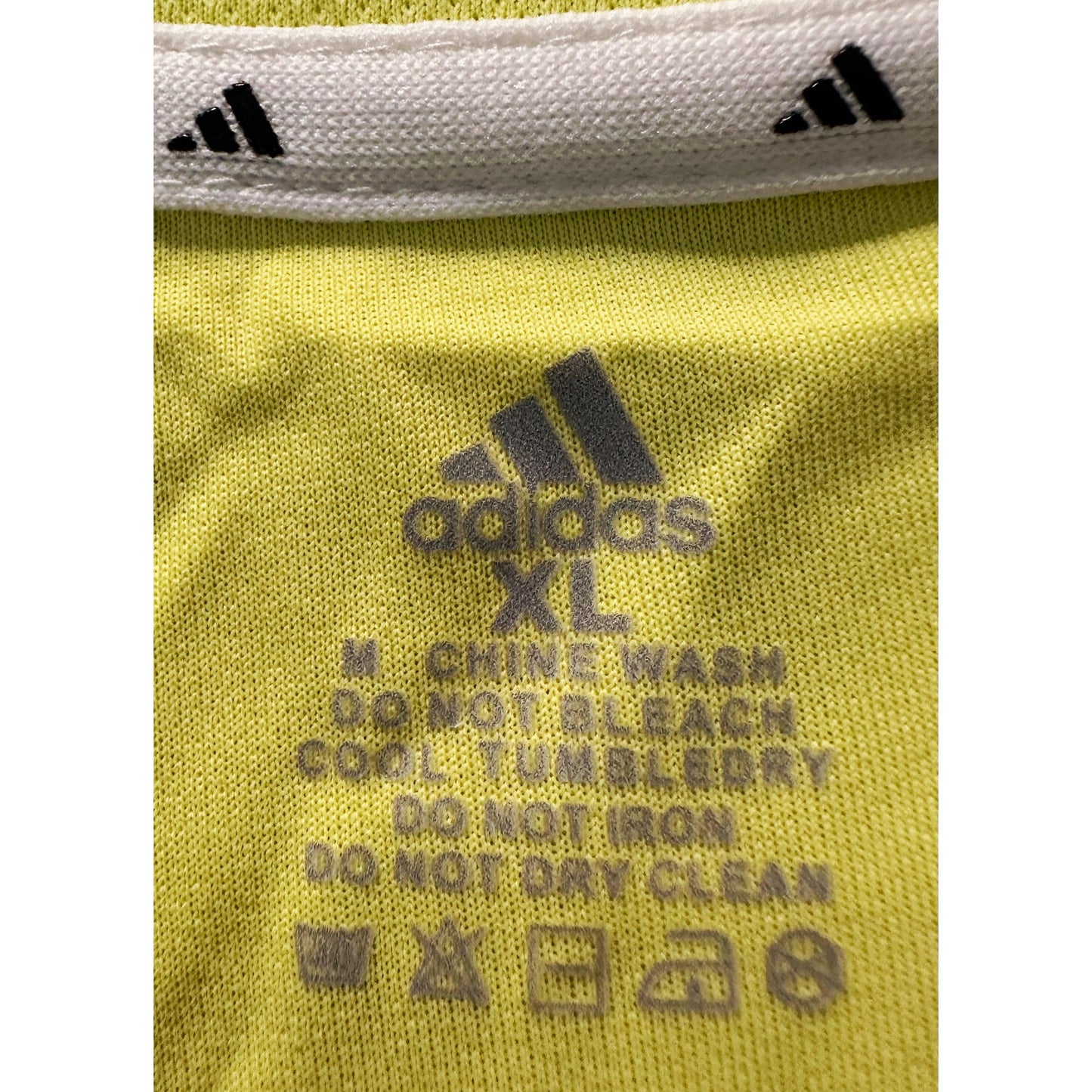ADIDAS PREMIUM NEON YELLOW PERFORMANCE TEE – ELITE SPORT EDITION WITH BLACK SIGNATURE STRIPED DETAILING