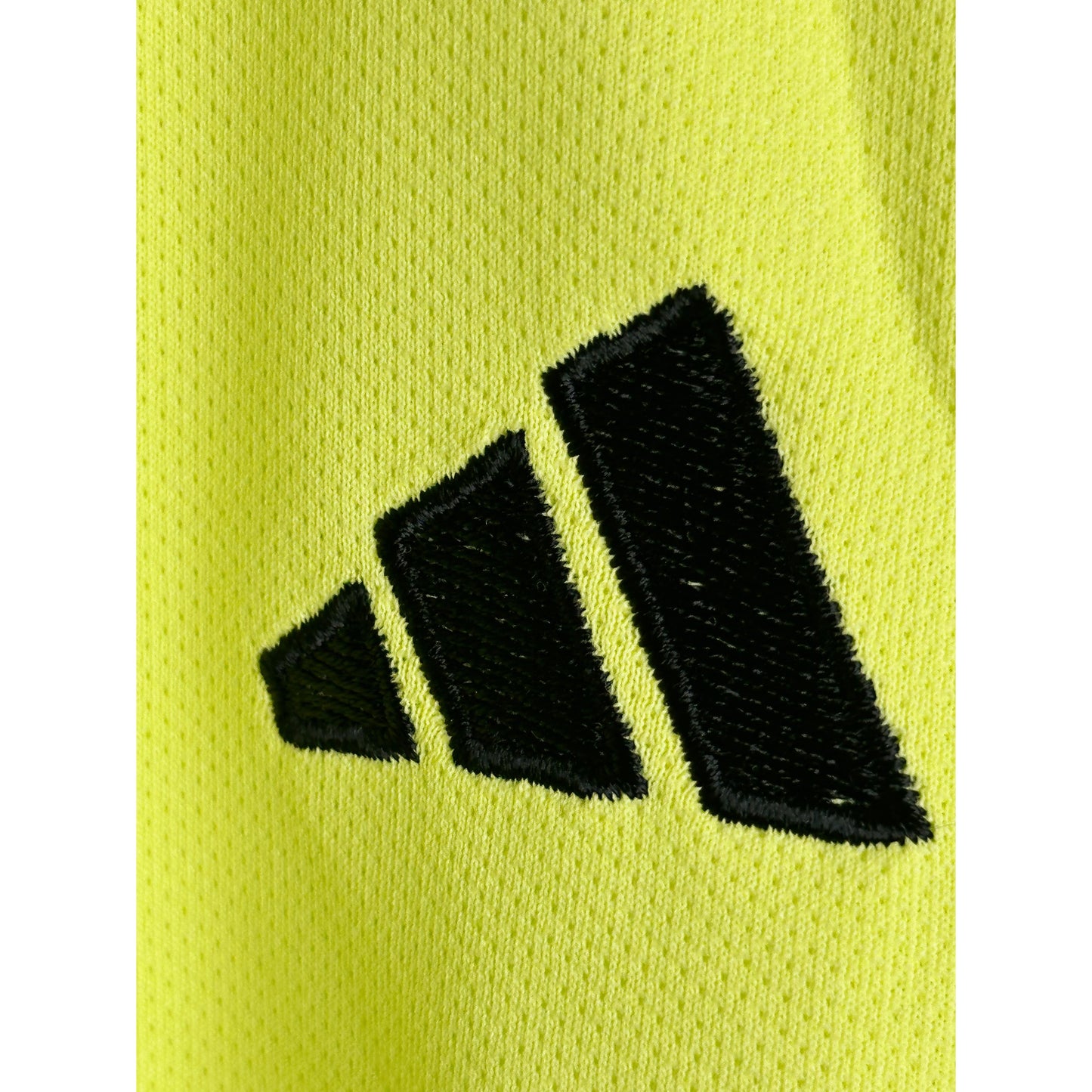 ADIDAS PREMIUM NEON YELLOW PERFORMANCE TEE – ELITE SPORT EDITION WITH BLACK SIGNATURE STRIPED DETAILING