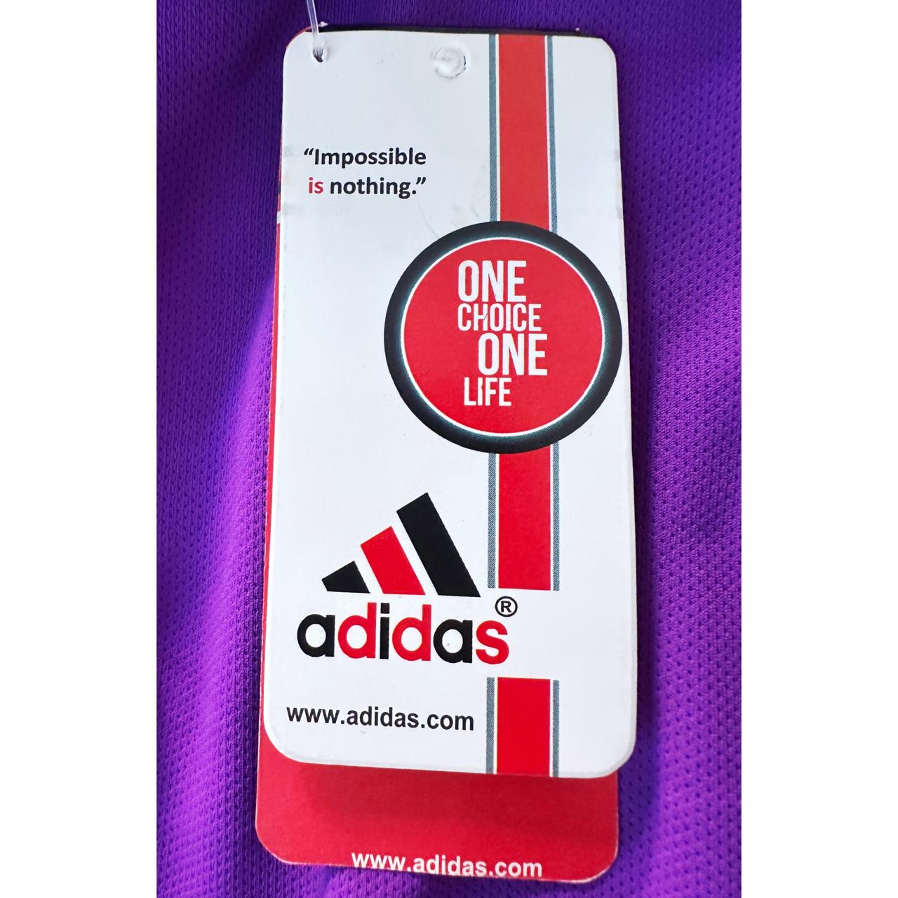 ADIDAS PREMIUM PURPLE PERFORMANCE TEE – ELITE SPORT EDITION WITH WHITE SIGNATURE STRIPED DETAILING