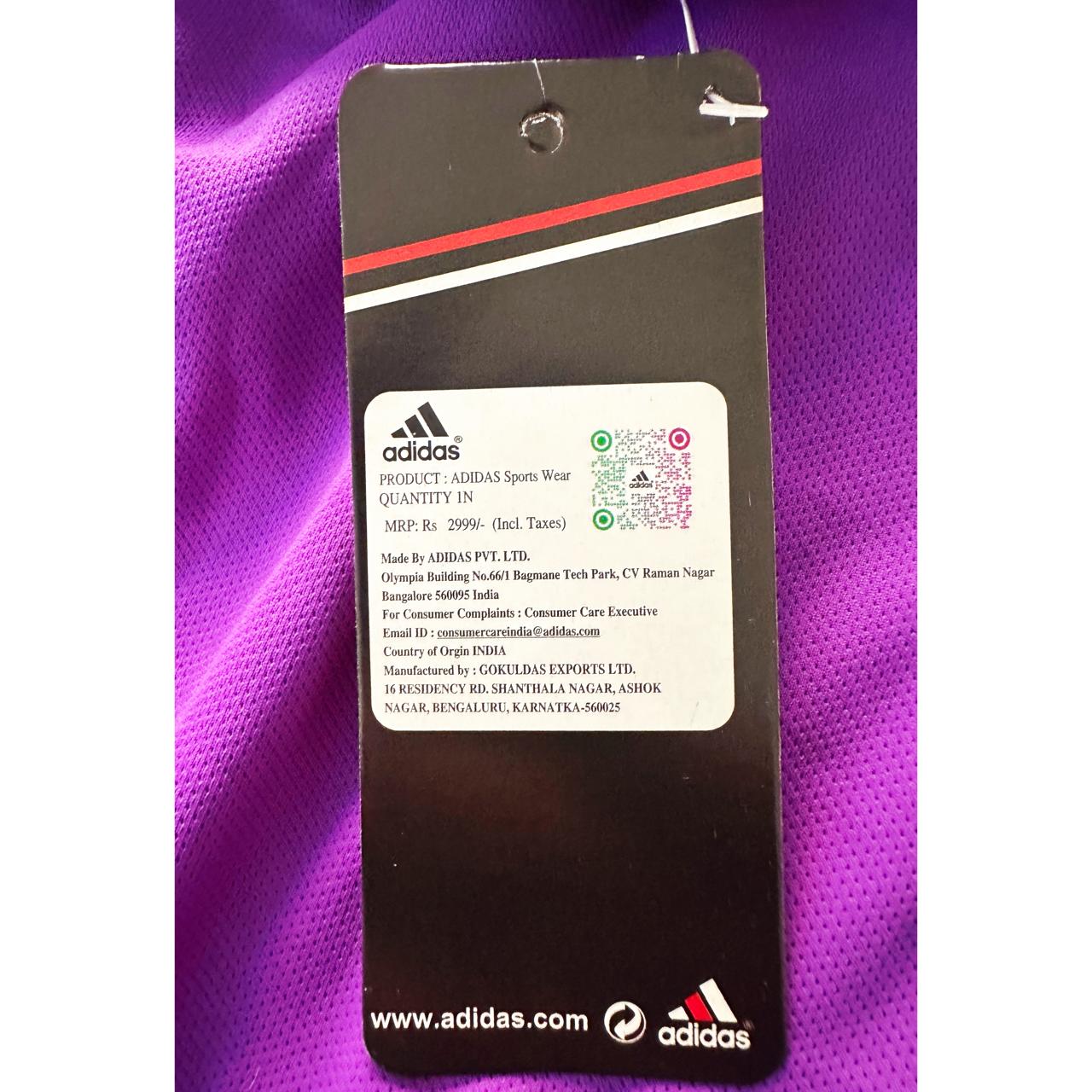 ADIDAS PREMIUM PURPLE PERFORMANCE TEE – ELITE SPORT EDITION WITH WHITE SIGNATURE STRIPED DETAILING