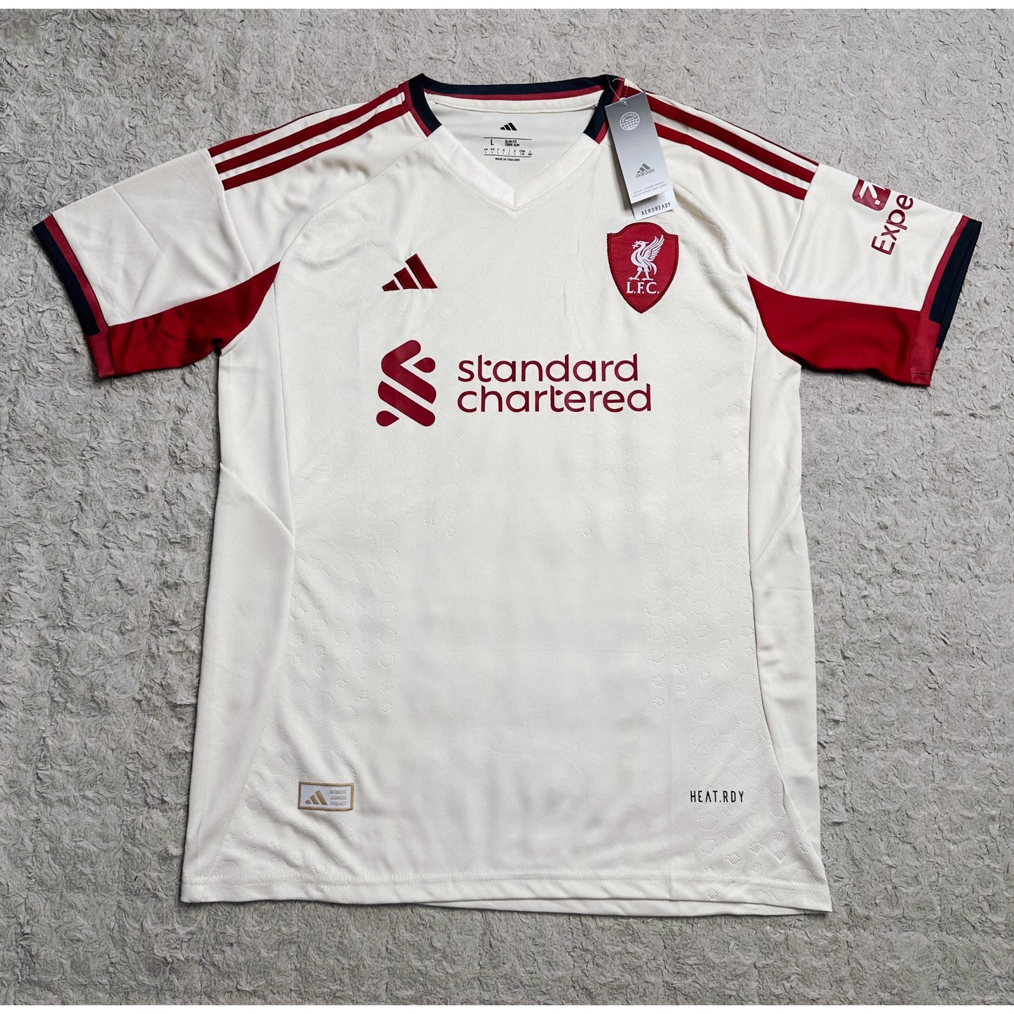 ADIDAS LIVERPOOL FC AWAY 25/26 FOOTBALL JERSEY KIT  WHITE & RED