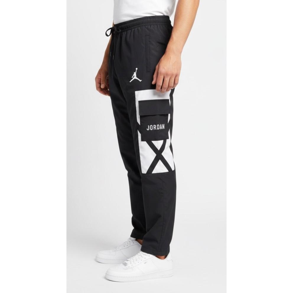 Men’s Jordan Cargo Track Pants – Beige & Black Panel Design