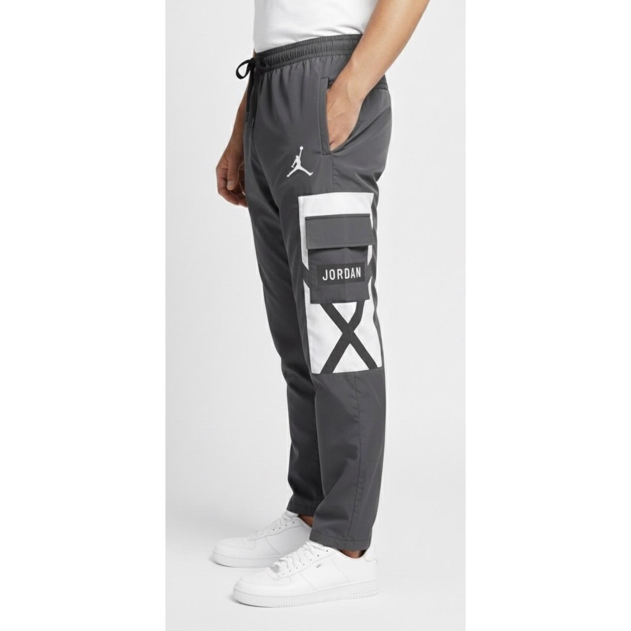 Men’s Jordan Cargo Track Pants – Beige & Black Panel Design