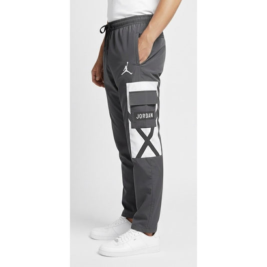Men’s Jordan Cargo Track Pants – Beige & Black Panel Design