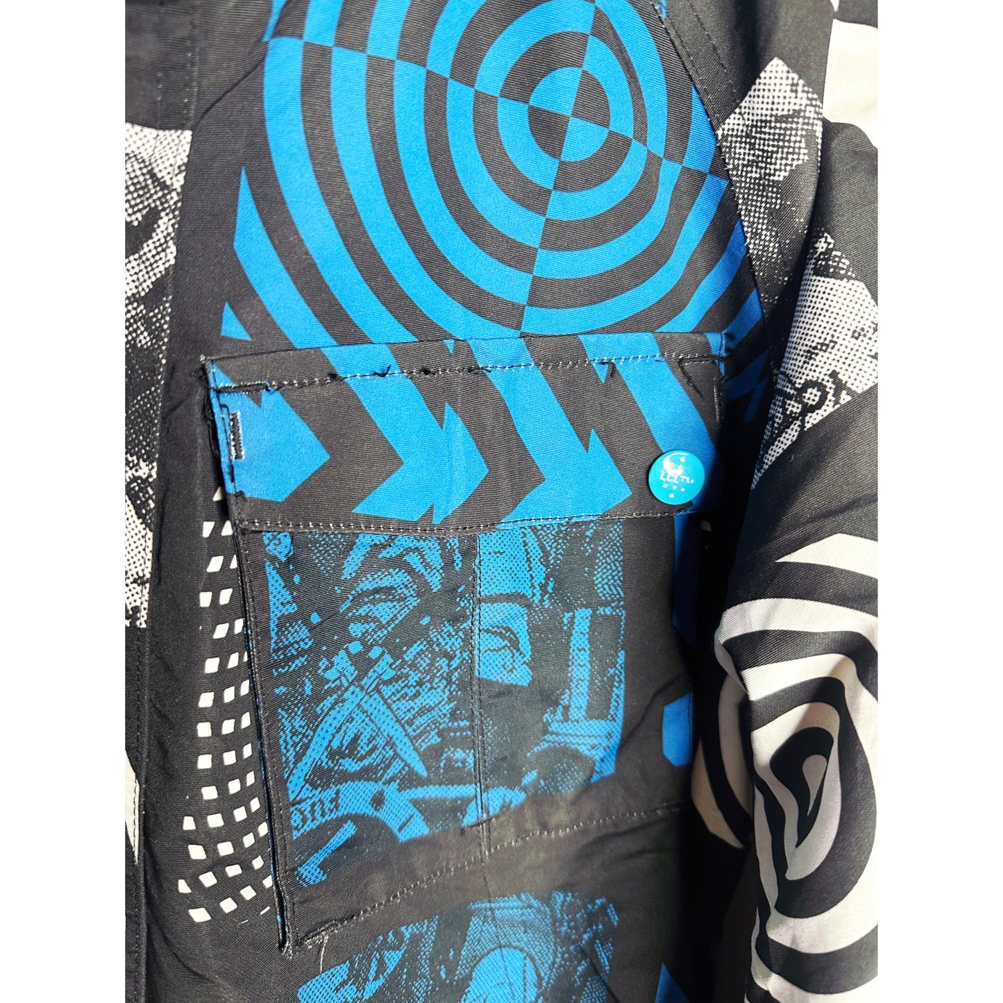 LACIELO XS Snowboard Pro Jacket | Premium Thermal Shell | Abstract Blue–Black Graphic Edition