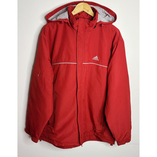 Adidas Vintage Korean-Made Technical Winter Parka – Premium Red Insulated Jacket