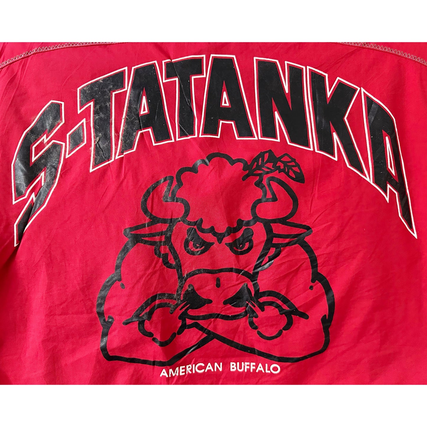 S-Tatanka Snow Express Premium Vintage Ski Parka – ‘Spirit of Animal Power’ Embroidered Red Jacket”