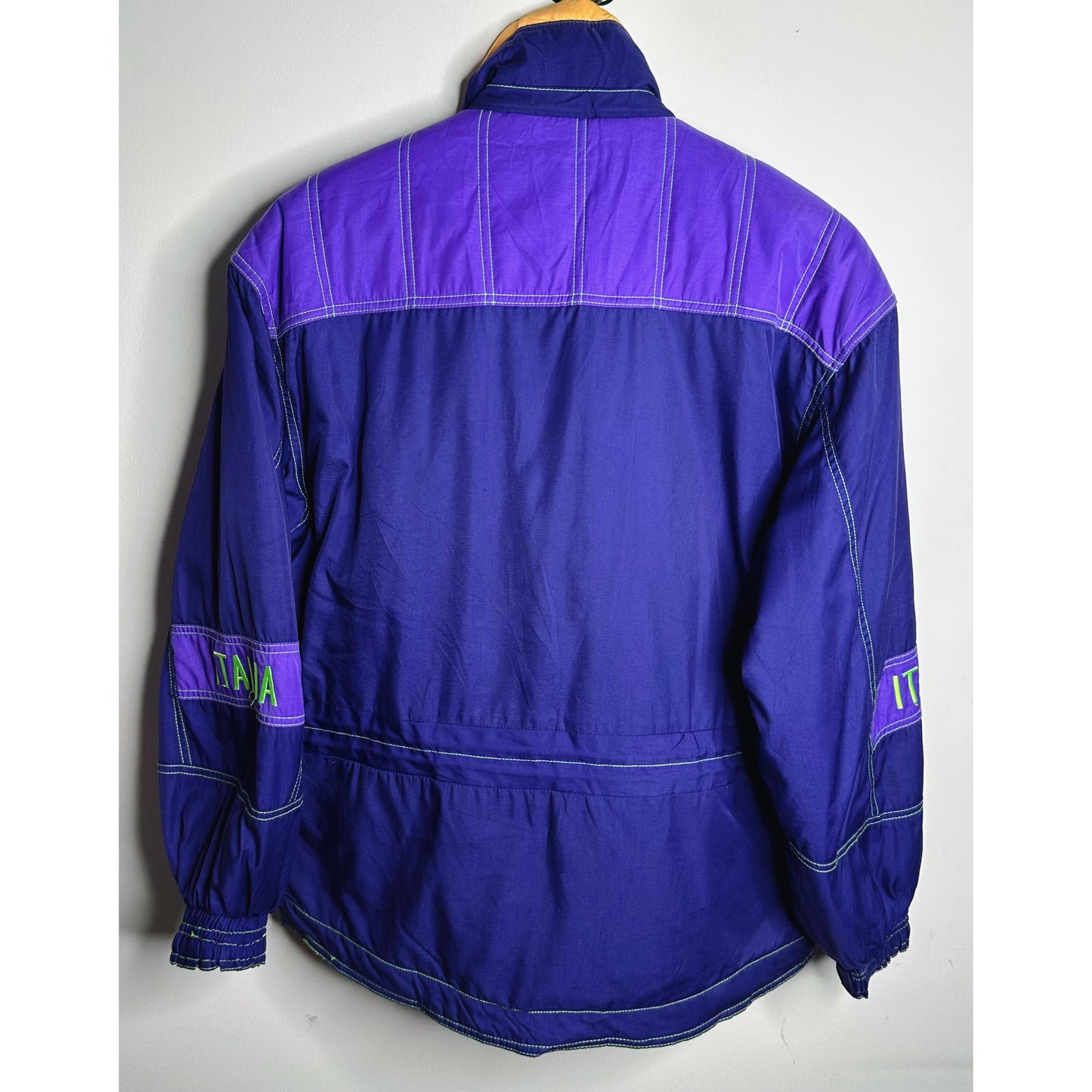 Ellesse Original Vintage Ski Jacket – Royal Blue Insulated Winter Wear with Neon Detailing | Retro Italian Luxury Sportswear Collectible