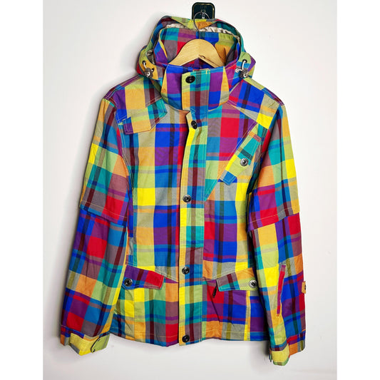 UN-LIMITED G LUXURY VIBRANT PLAID SNOWBOARD SKI JACKET MEDIUM MENS