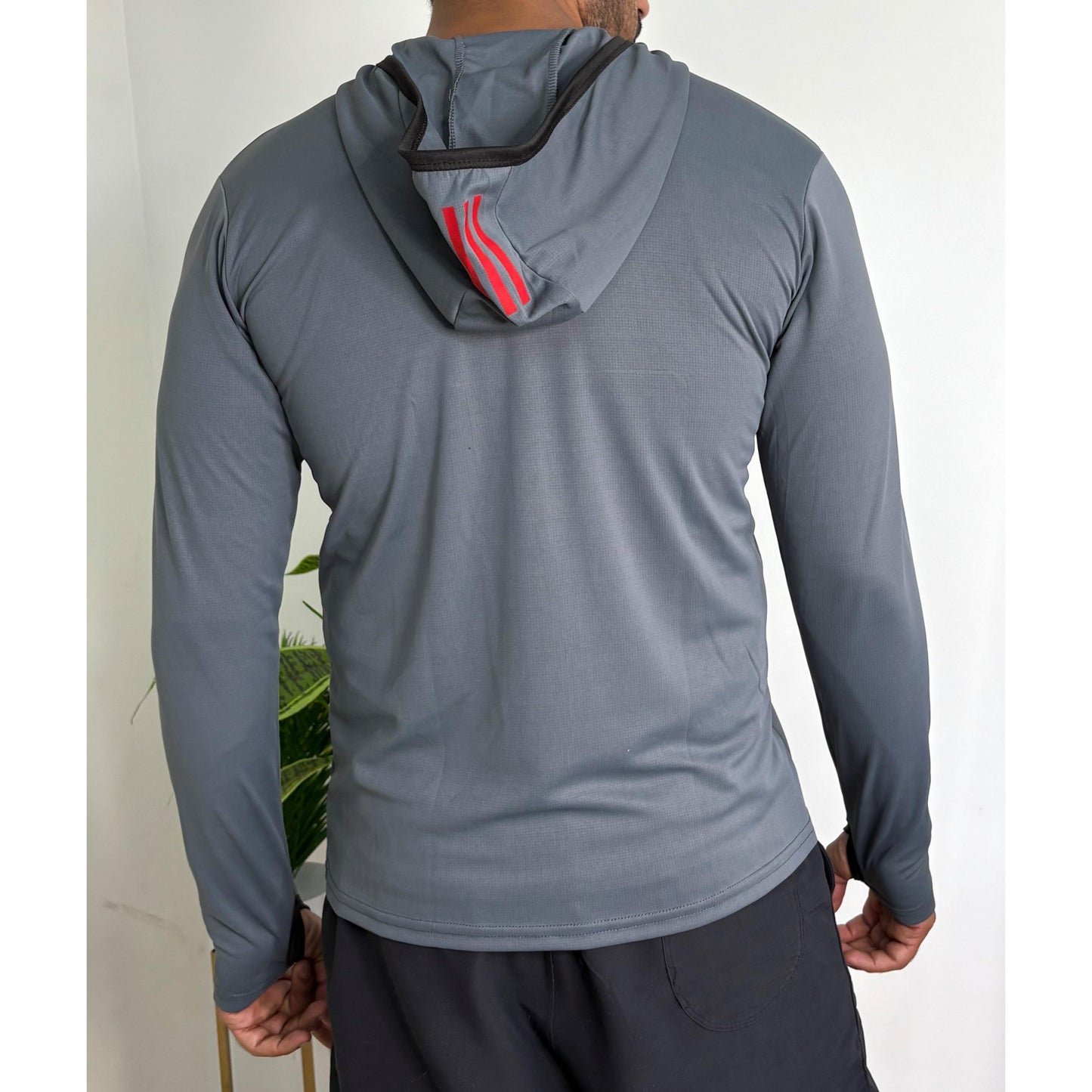 Adidas Grey Active Dri-Fit Zipper + Hoodie – All-Day Comfort