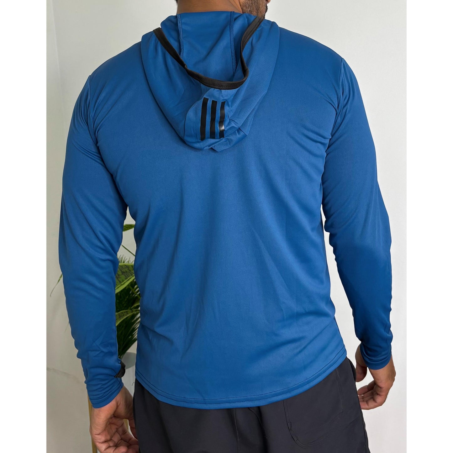 Adidas Blue Active Dri-Fit Zipper + Hoodie – All-Day Comfort