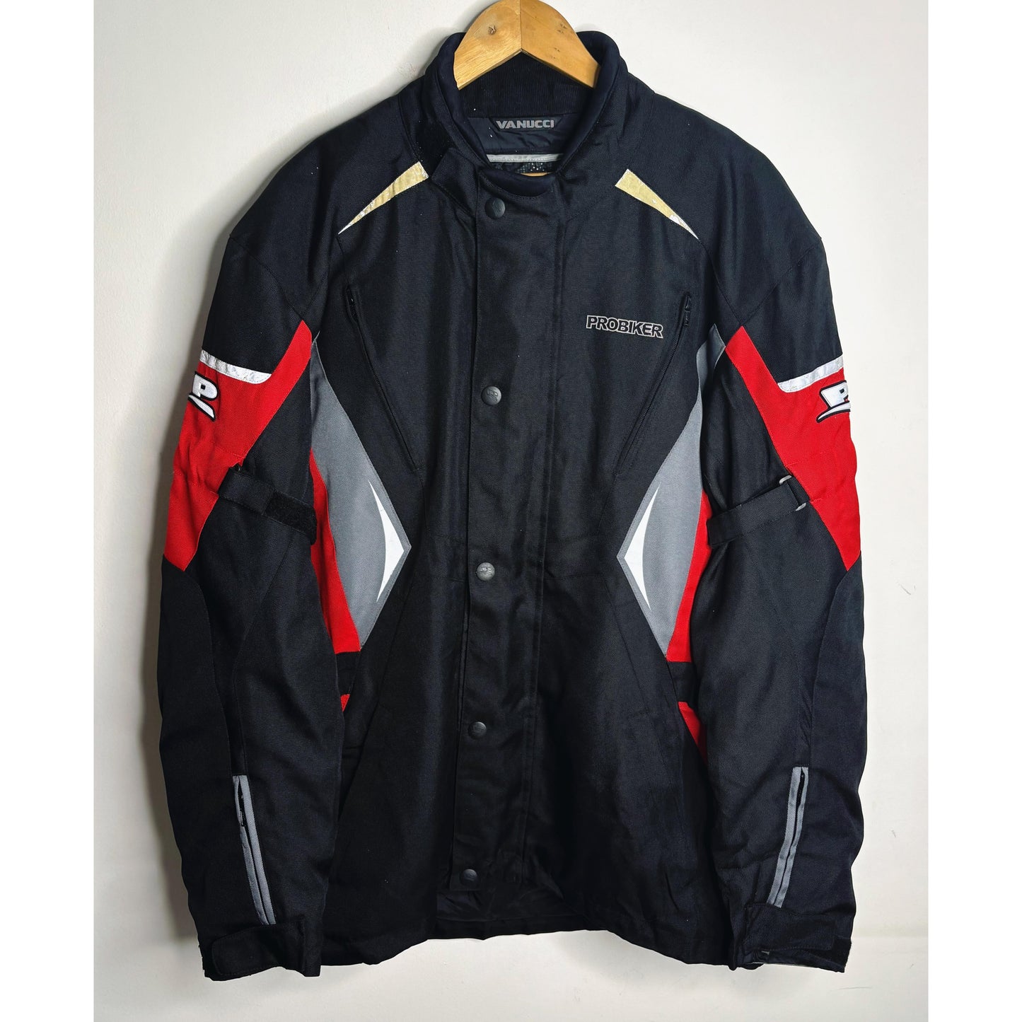 HONDA PROBIKER MOTORCYCLE RIDING JACKET BLACK RED