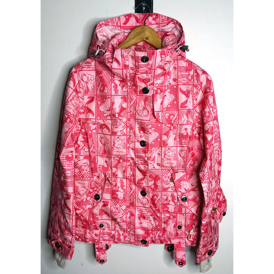 CAPL PREMIUM SKI JACKET | PINK PRINTED WINTER SNOW JACKET WITH HOOD