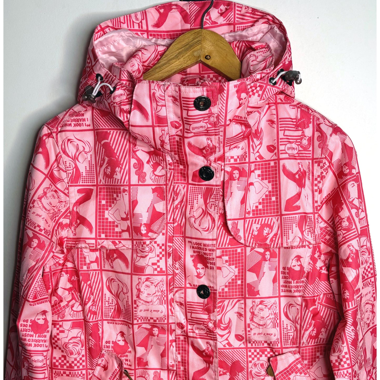 CAPL PREMIUM SKI JACKET | PINK PRINTED WINTER SNOW JACKET WITH HOOD