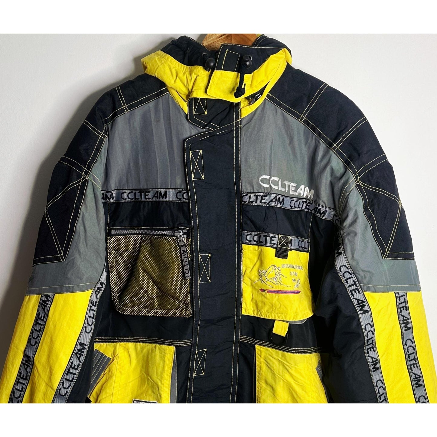 CCLTEAM PREMIUM SKI JACKET FOR MEN | YELLOW BLACK WINTER SNOW JACKET WITH HOOD