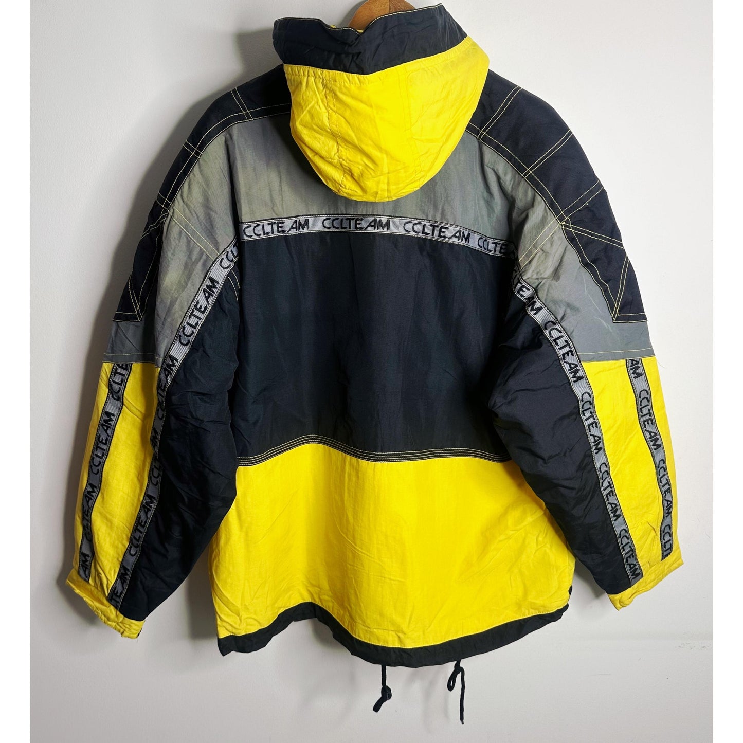 CCLTEAM PREMIUM SKI JACKET FOR MEN | YELLOW BLACK WINTER SNOW JACKET WITH HOOD