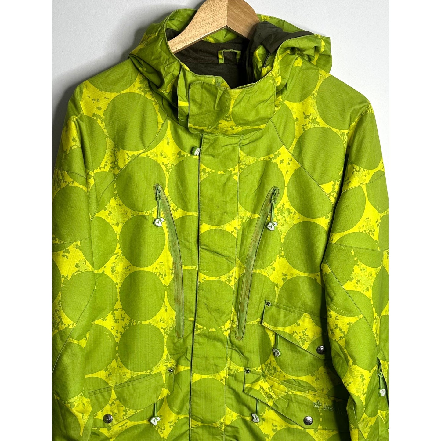 BLACK DOT PREMIUM SKI JACKET FOR MEN | GREEN PRINTED WINTER SNOW JACKET