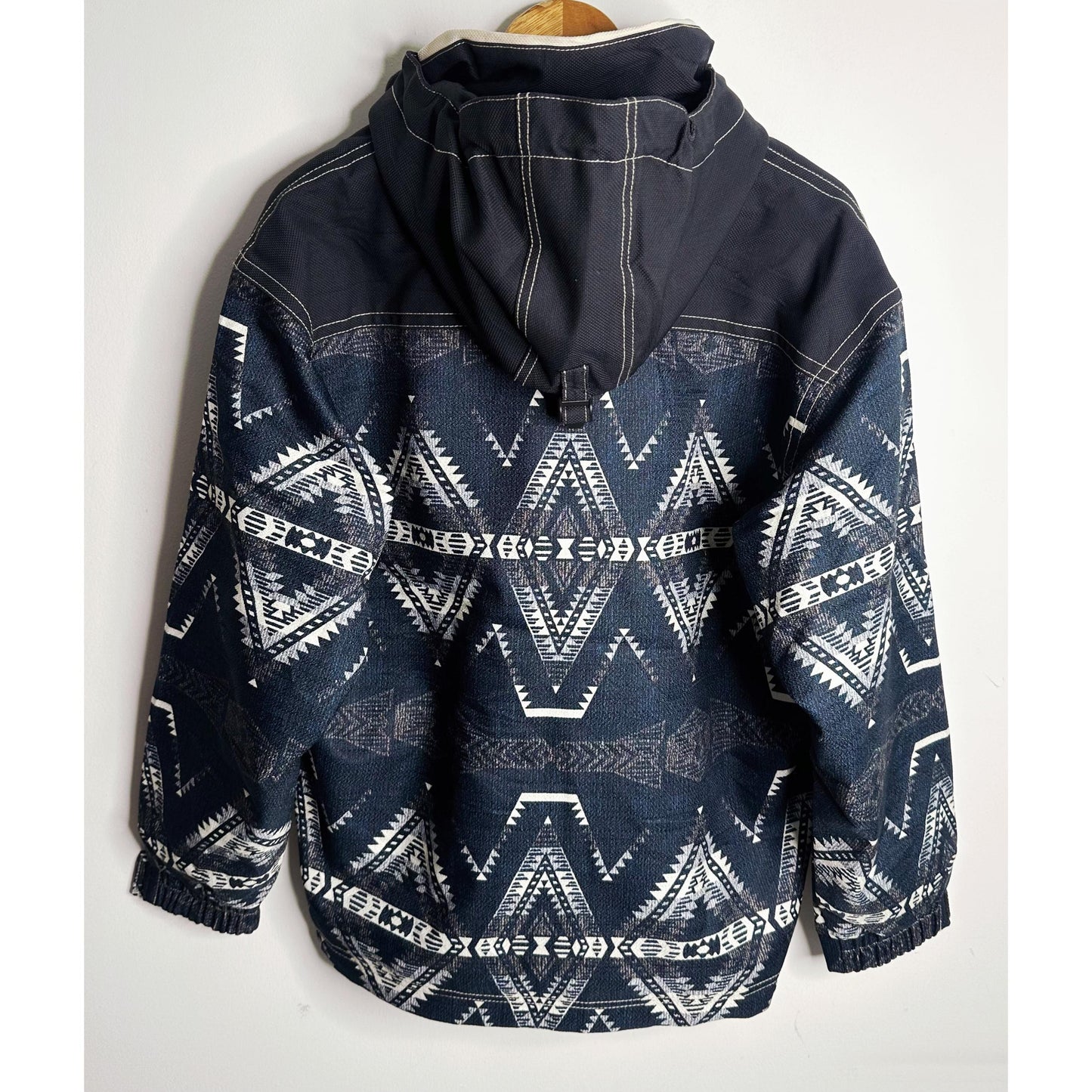ESPERO MEN’S HOODED WINTER JACKET – TRIBAL GEOMETRIC PRINT ANORAK PULLOVER