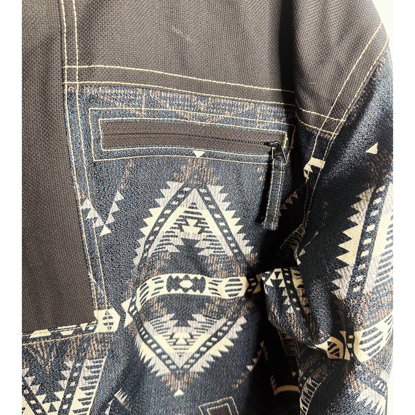 ESPERO MEN’S HOODED WINTER JACKET – TRIBAL GEOMETRIC PRINT ANORAK PULLOVER