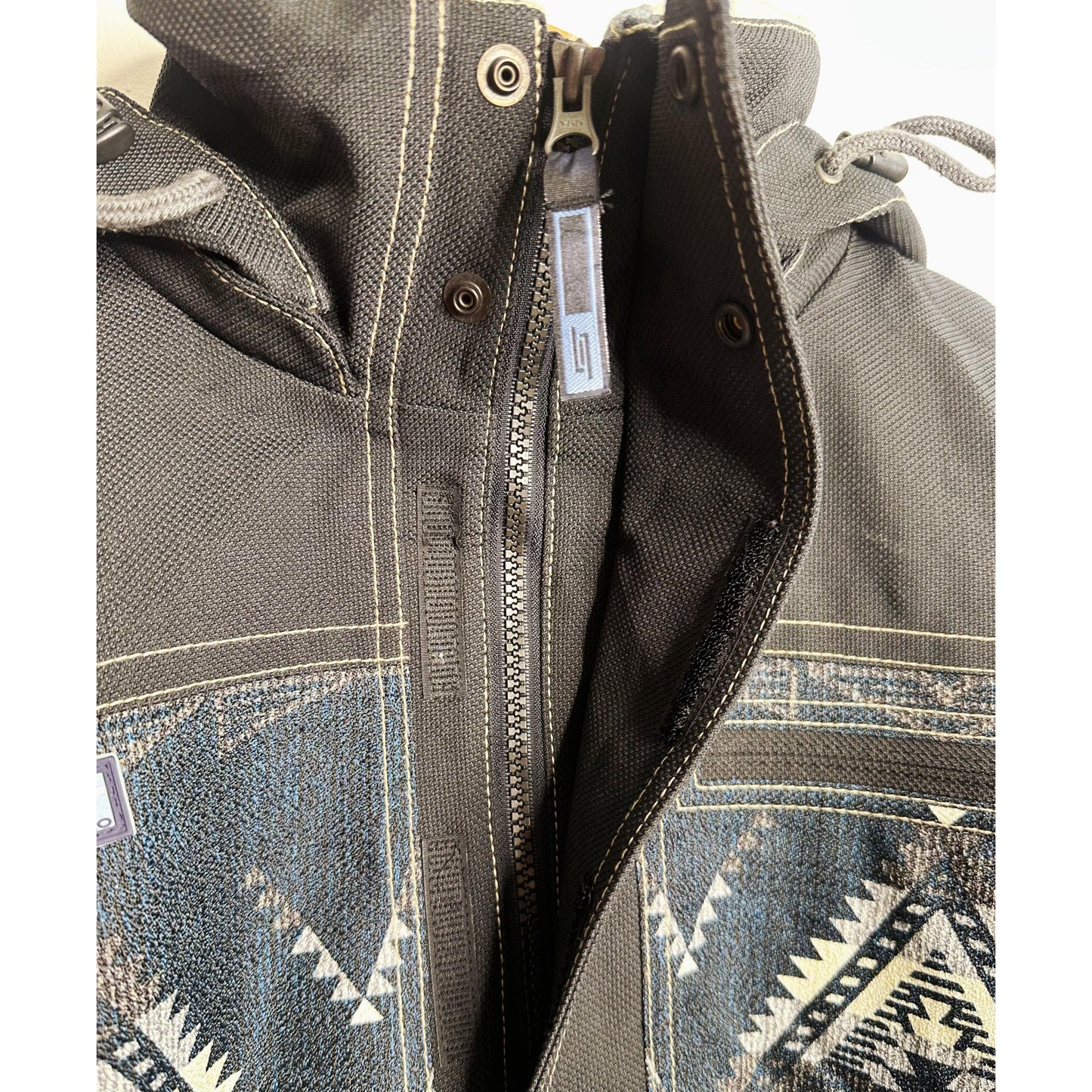 ESPERO MEN’S HOODED WINTER JACKET – TRIBAL GEOMETRIC PRINT ANORAK PULLOVER