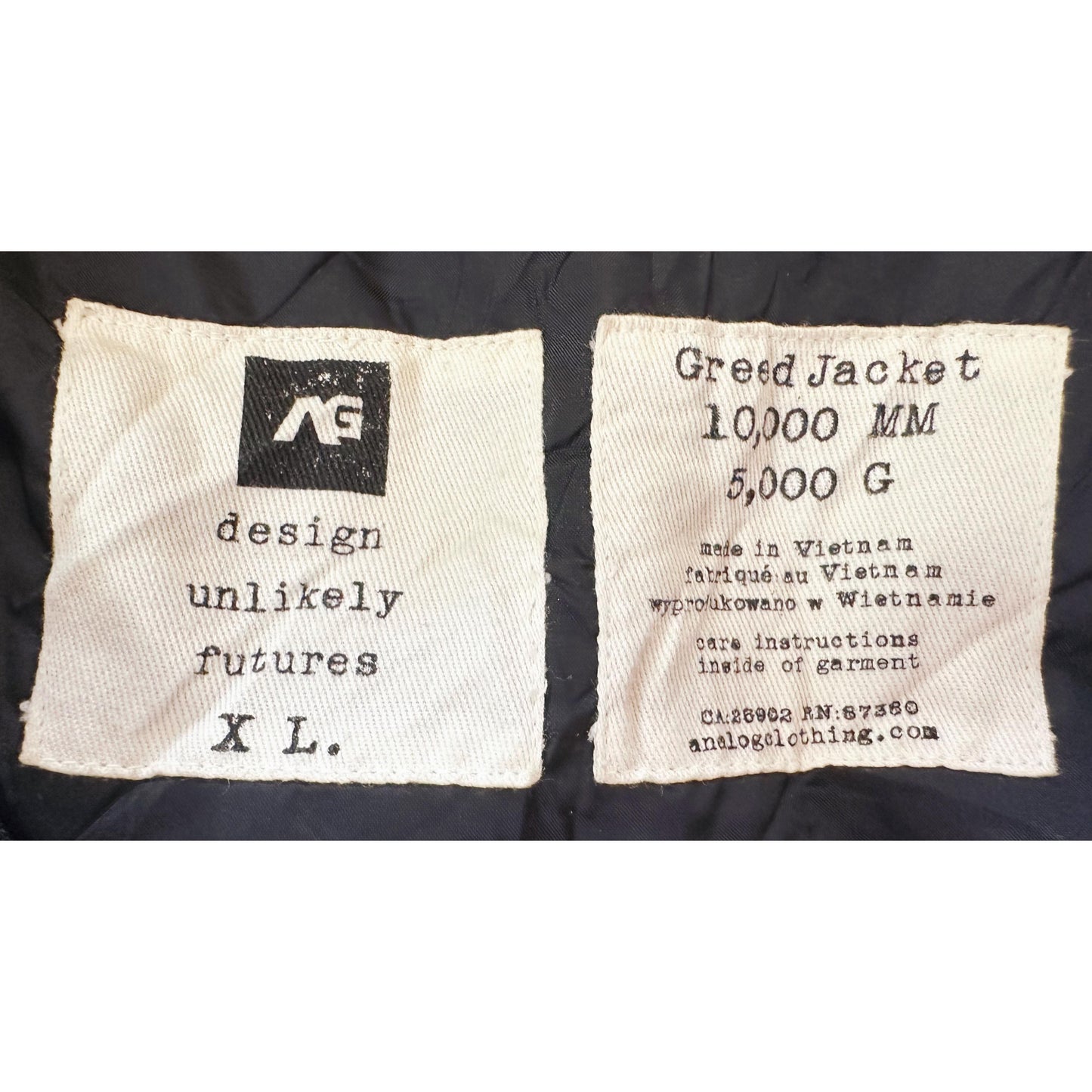 ANALOG AG DESIGN MEN’S HOODED SNOW JACKET – BLACK & WHITE