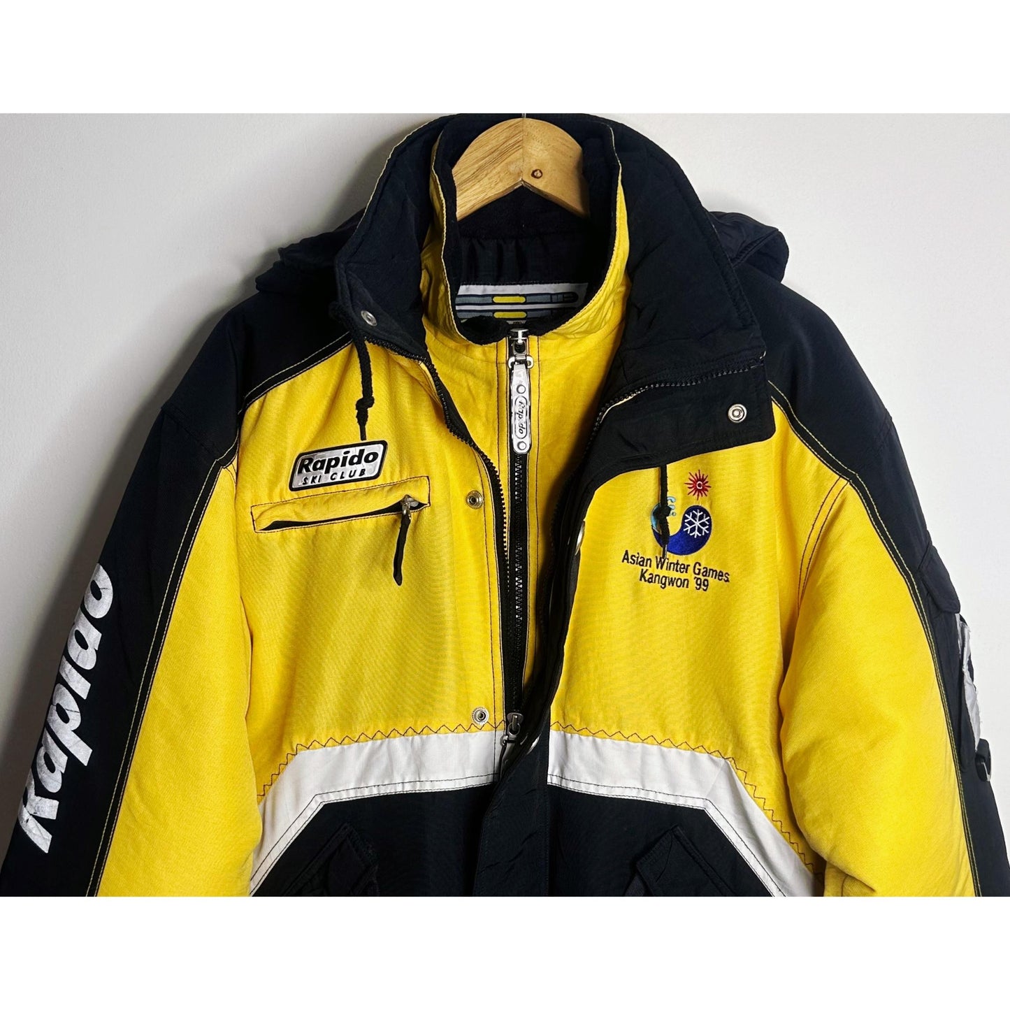 RAPIDO SKI CLUB BOMBER JACKET  BLACK YELLOW