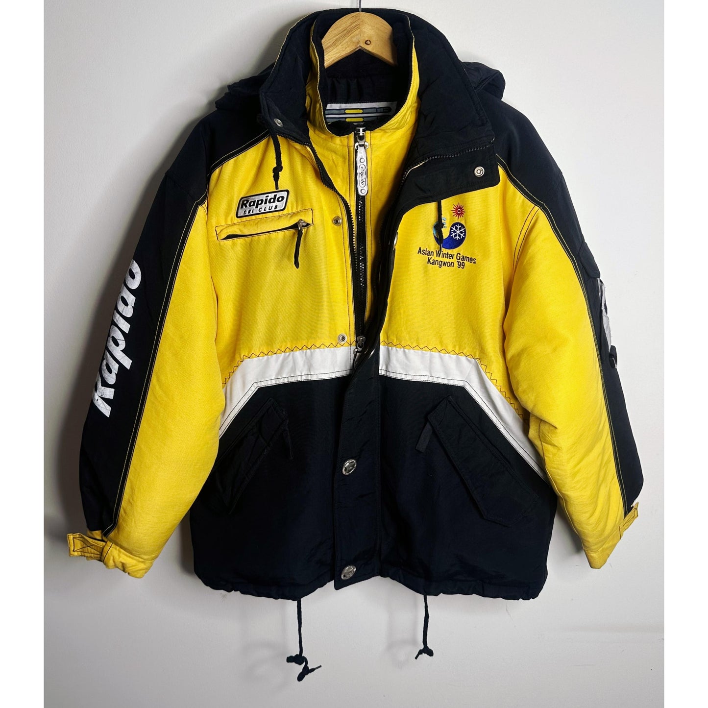 RAPIDO SKI CLUB BOMBER JACKET  BLACK YELLOW