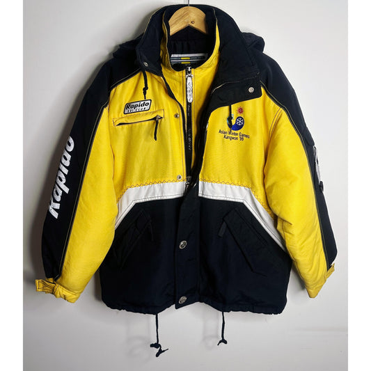 RAPIDO SKI CLUB BOMBER JACKET  BLACK YELLOW