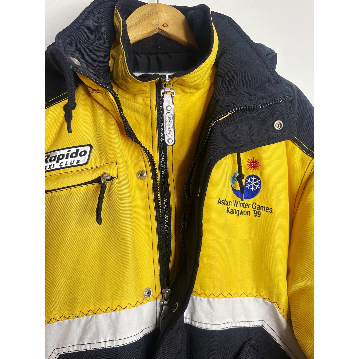 RAPIDO SKI CLUB BOMBER JACKET  BLACK YELLOW