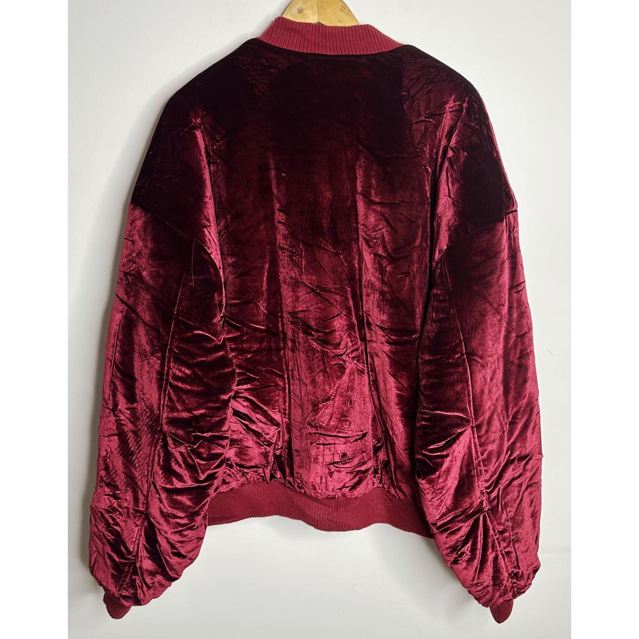 MONÉ Seoul Burgundy Velvet Bomber Jacket – Premium Minimal Streetwear