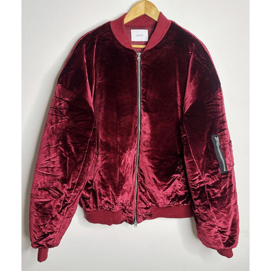 MONÉ Seoul Burgundy Velvet Bomber Jacket – Premium Minimal Streetwear