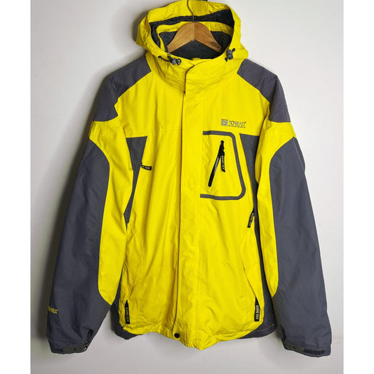 TOREAD Men's GORE-TEX Yellow & Grey Waterproof Hooded Ski Jacket with RECCO System