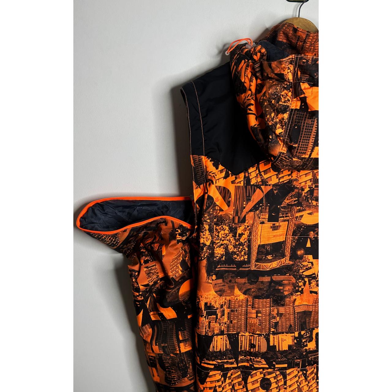Cosmosurf Men's Orange City Print Ski & Snowboard Jacket with Detachable Sleeves