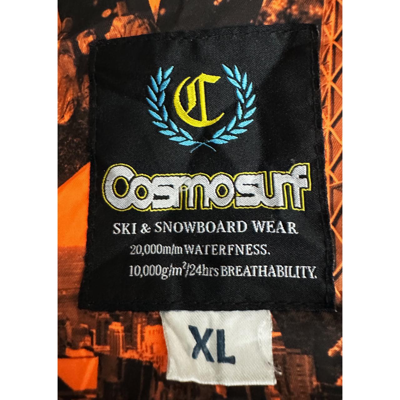 Cosmosurf Men's Orange City Print Ski & Snowboard Jacket with Detachable Sleeves