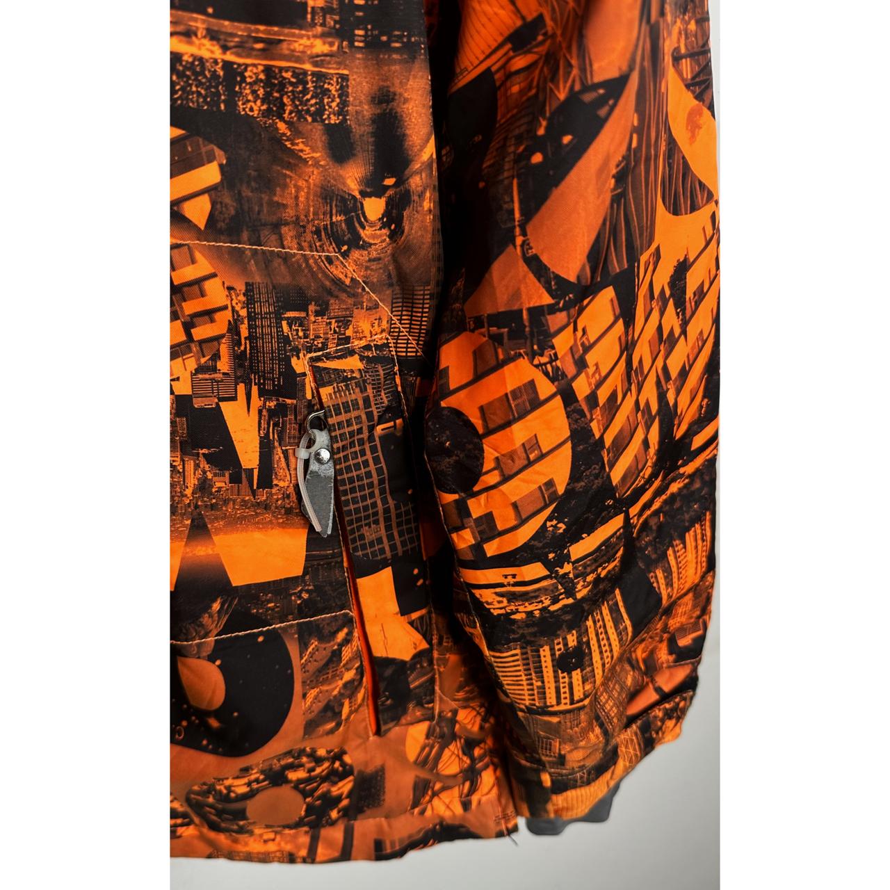 Cosmosurf Men's Orange City Print Ski & Snowboard Jacket with Detachable Sleeves