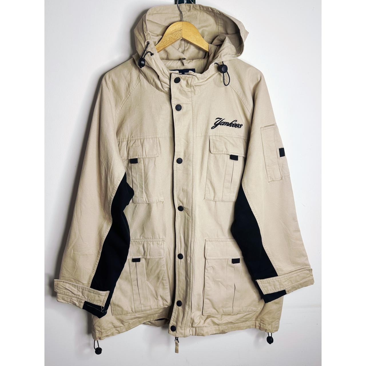 MLB New York Yankees Beige Utility Field Jacket with Hood