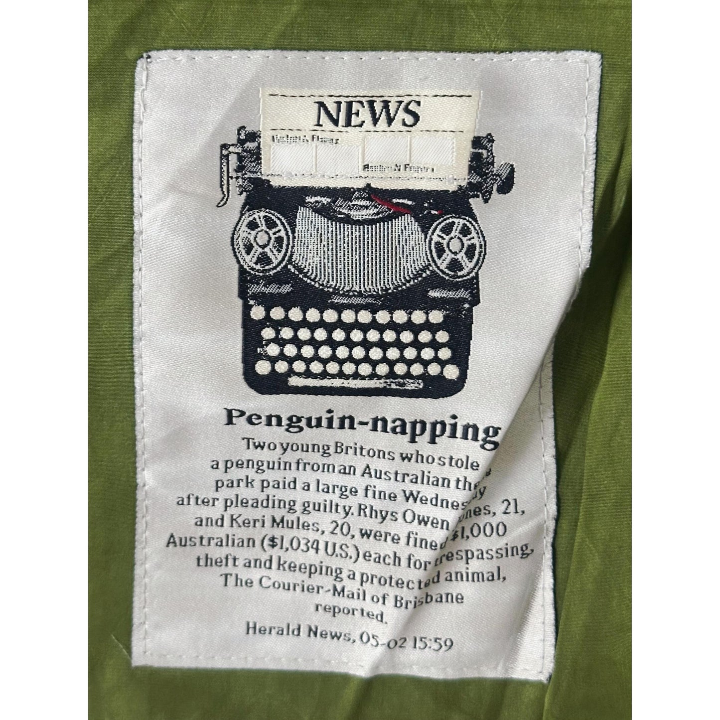 Lone Studio Moss Green Utility Field Jacket with Toggle Closures and Quilted Lining