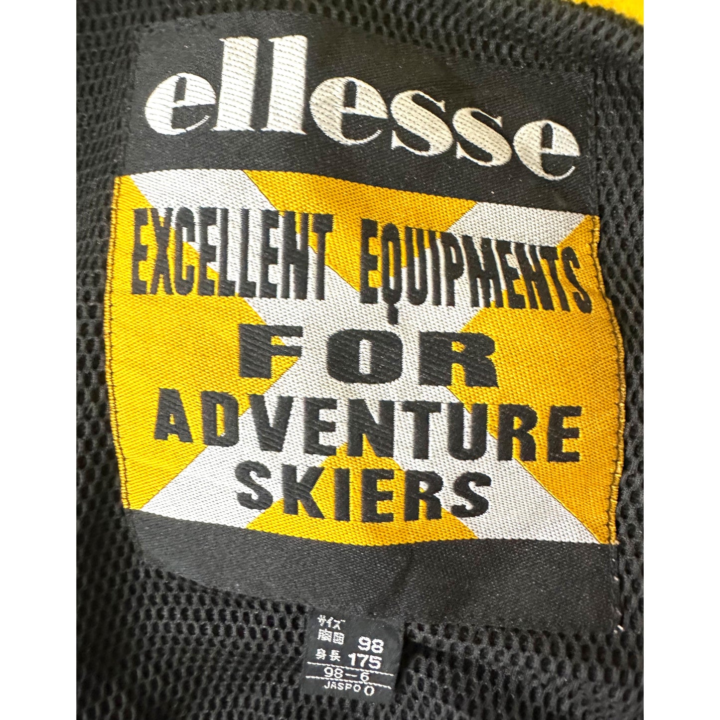 Ellesse "Excellent Equipments For Adventure Skiers" Red & Yellow Hooded Ski Jacket