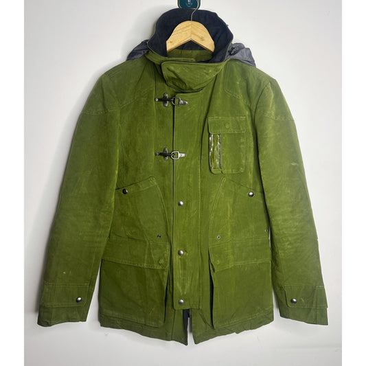 Lone Studio Moss Green Utility Field Jacket with Toggle Closures and Quilted Lining