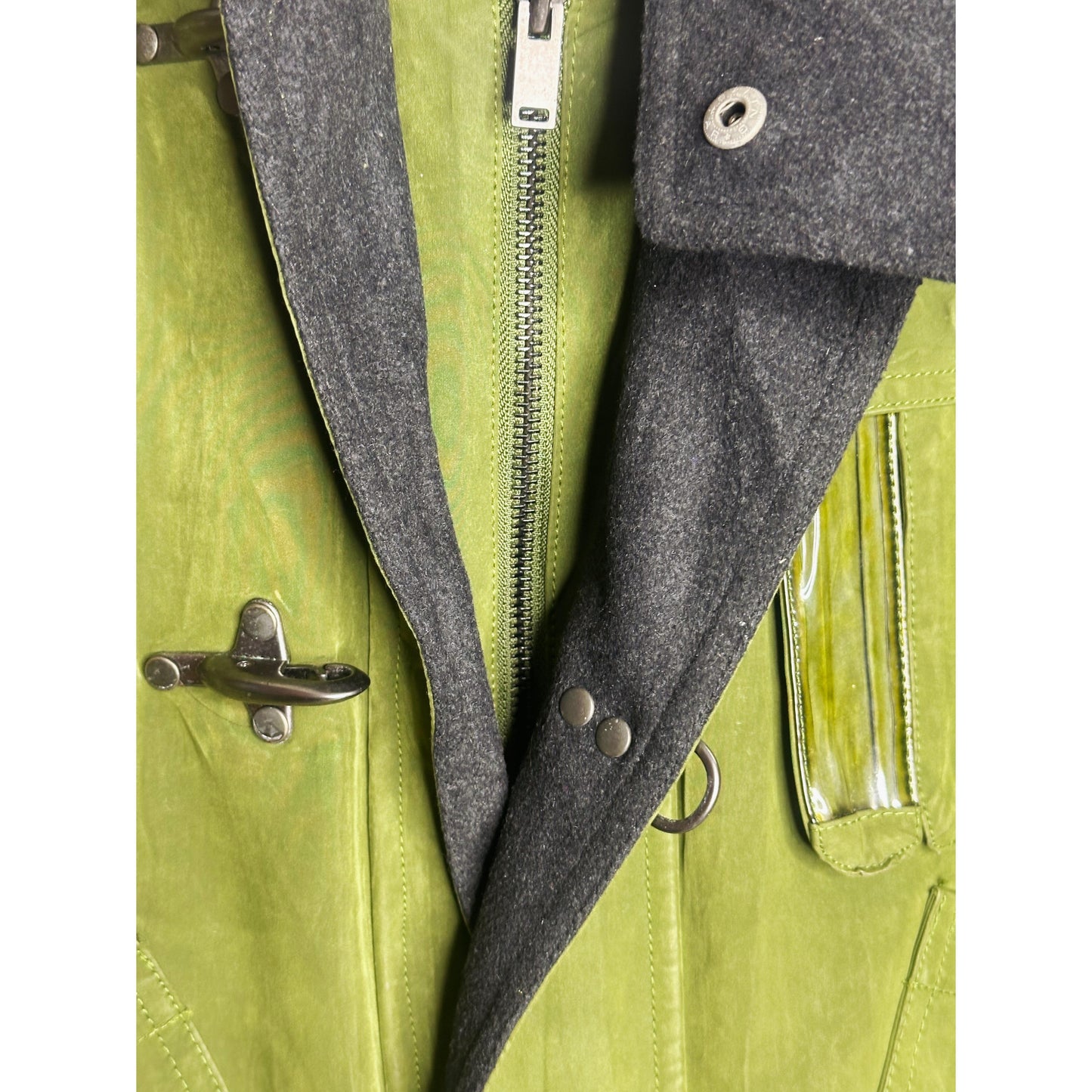 Lone Studio Moss Green Utility Field Jacket with Toggle Closures and Quilted Lining
