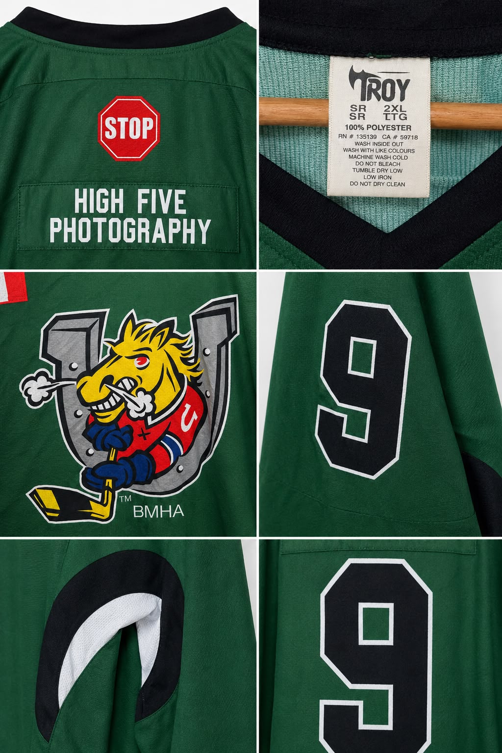 BMH Mustangs Ice Hockey Jersey – Forest Green | Premium Edition | Size 2XL