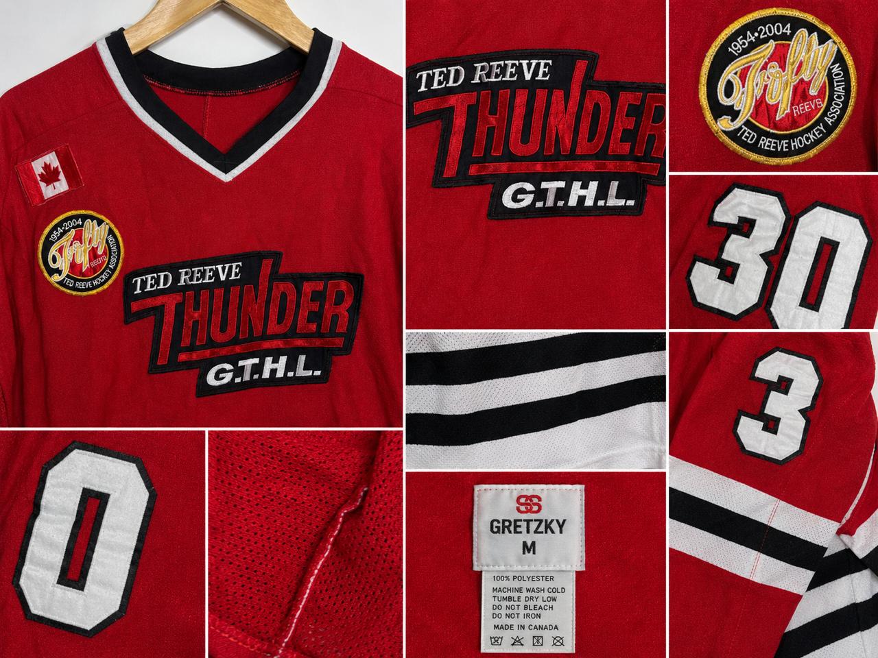 Ted Reeve Thunder GTHL Ice Hockey Jersey – Red | Premium Edition | Size XL