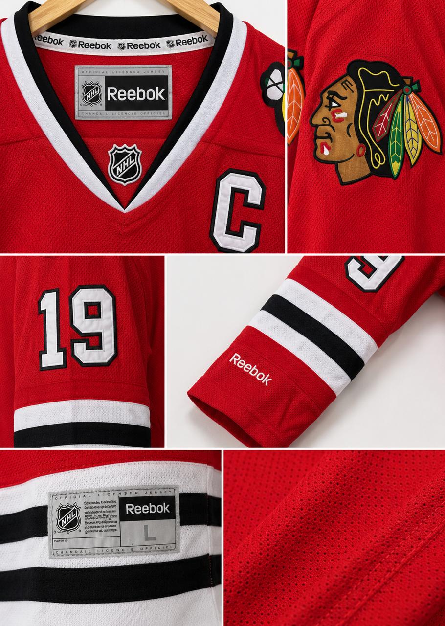 Chicago Blackhawks #19 Reebok NHL Ice Hockey Jersey – Red | Size M