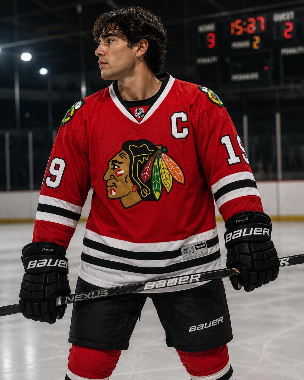 Chicago Blackhawks #19 Reebok NHL Ice Hockey Jersey – Red | Size M