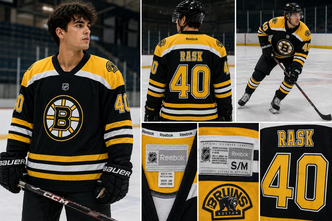 Boston Bruins Reebok NHL Ice Hockey Jersey – Black & Gold | Premium Collection Size S