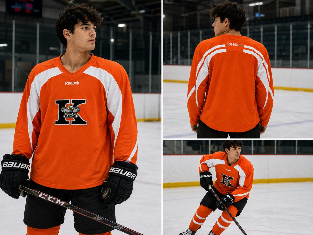 King's Reebok Ice Hockey Jersey – Orange | Premium Hockey Collection | Size L