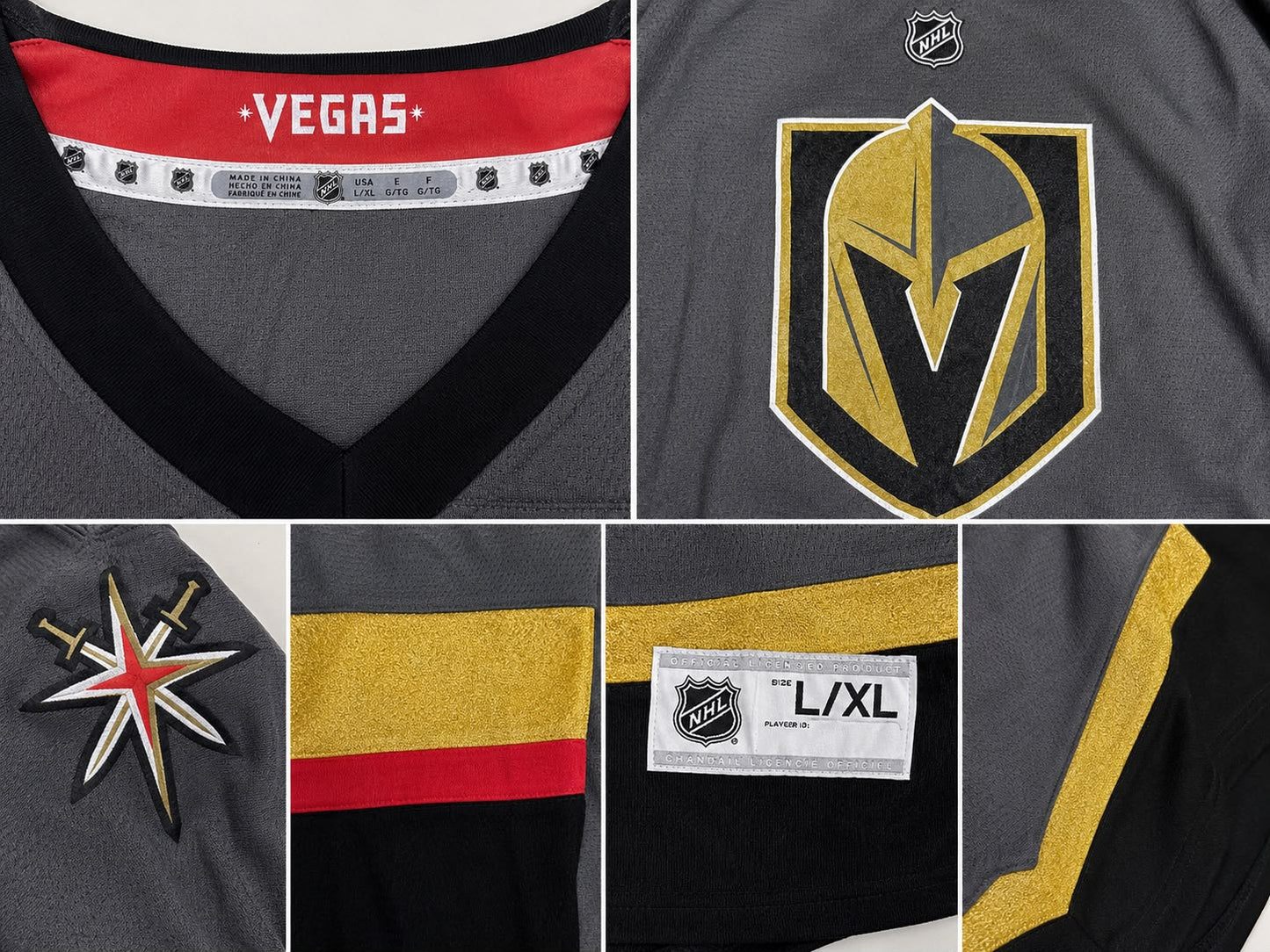 Vegas Golden Knights NHL Ice Hockey Jersey – Grey | Premium Edition | Size M