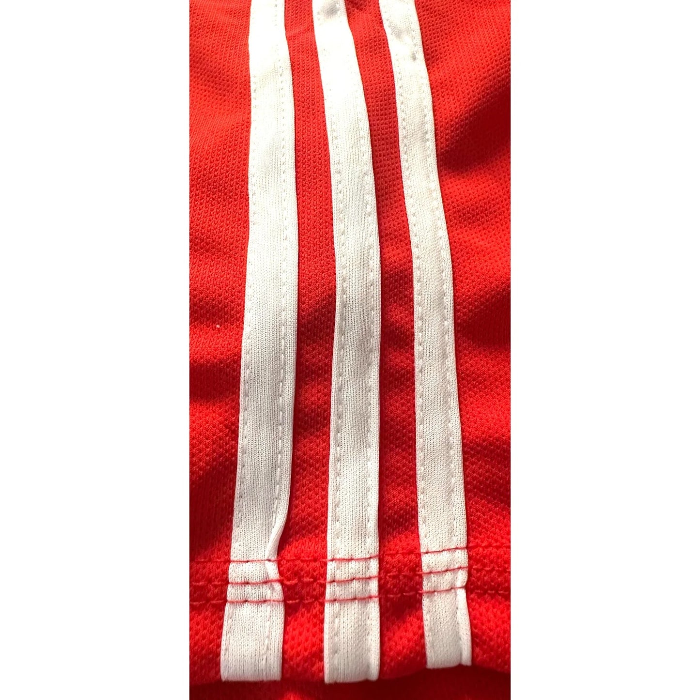 ADIDAS Red Elite Performance Tee with Bold Dual-Stripe Shoulders | FeatherLite Breathable Fabric | Premium Activewear Essential